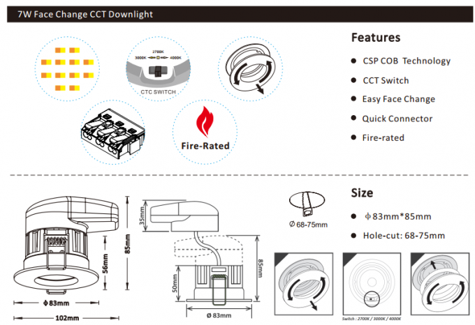 7wはdownlightを導きました